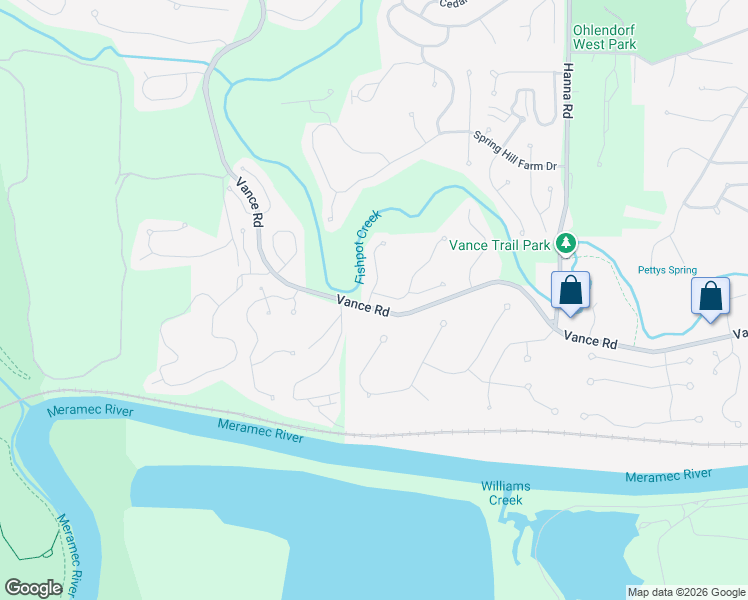 map of restaurants, bars, coffee shops, grocery stores, and more near 301 Emmanuel Court in Valley Park