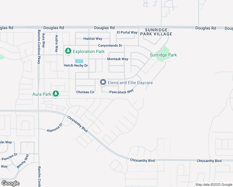 map of restaurants, bars, coffee shops, grocery stores, and more near 12328 Pawcatuck Way in Rancho Cordova