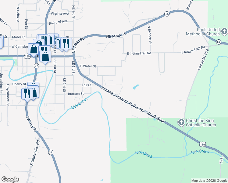 map of restaurants, bars, coffee shops, grocery stores, and more near 832 Fair Street in Paoli