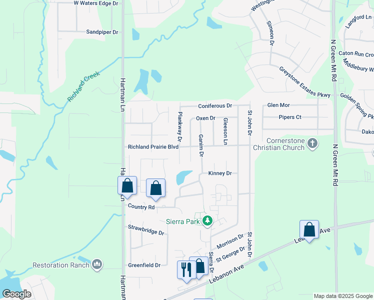 map of restaurants, bars, coffee shops, grocery stores, and more near 707 Oxen Drive in Belleville