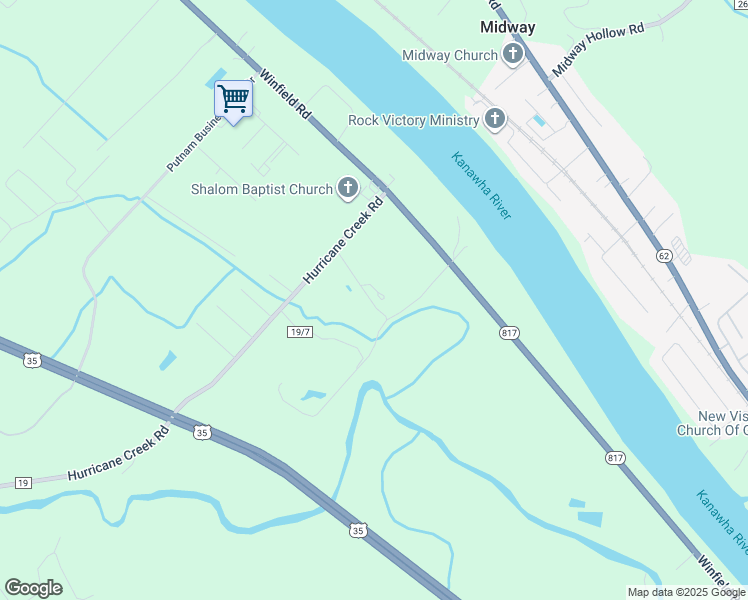 map of restaurants, bars, coffee shops, grocery stores, and more near County Route 19/7 in Putnam