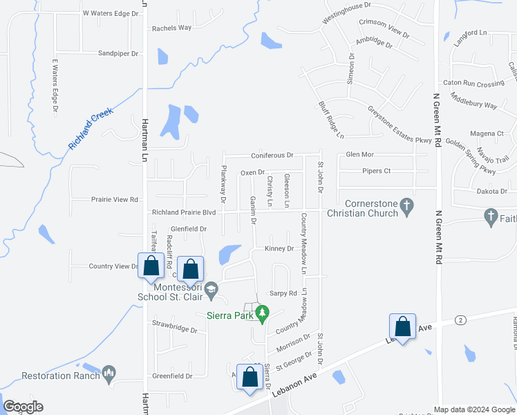 map of restaurants, bars, coffee shops, grocery stores, and more near 700 Ganim Drive in Belleville