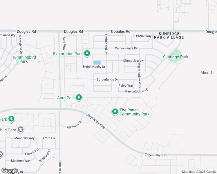 map of restaurants, bars, coffee shops, grocery stores, and more near 12259 Cedar Bog Way in Rancho Cordova