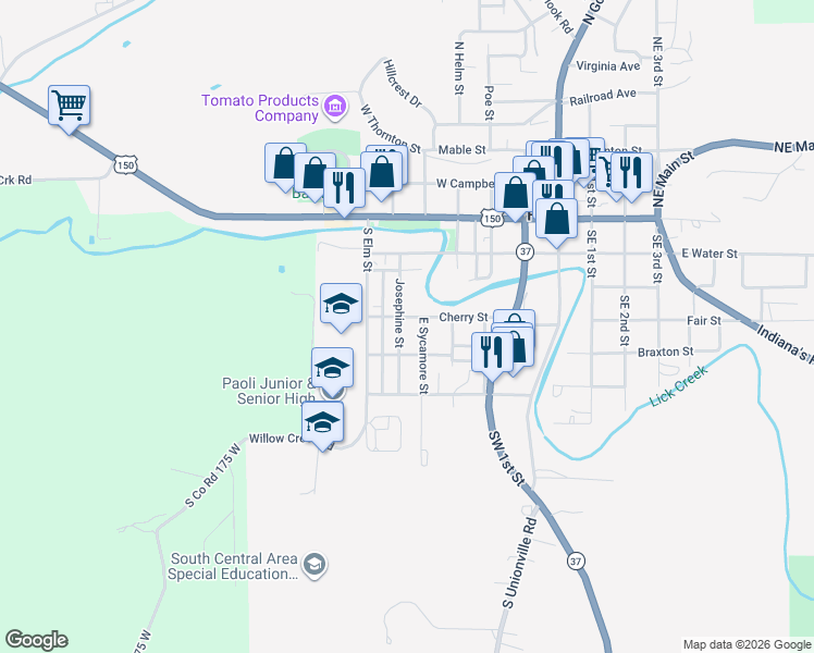 map of restaurants, bars, coffee shops, grocery stores, and more near 303 Josephine Street in Paoli