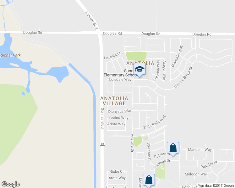 map of restaurants, bars, coffee shops, grocery stores, and more near 11758 Battenburg Way in Rancho Cordova