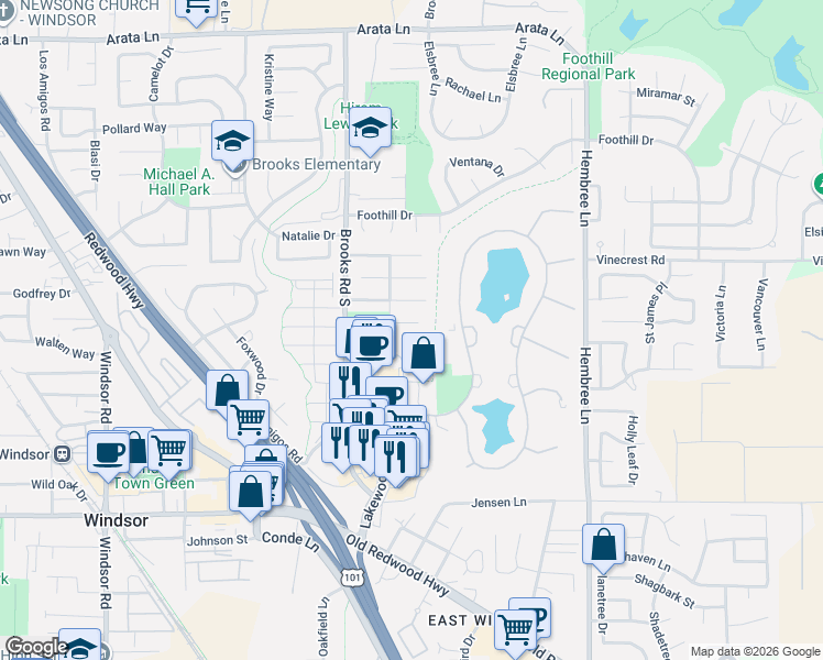 map of restaurants, bars, coffee shops, grocery stores, and more near 930 Bartlett Place in Windsor