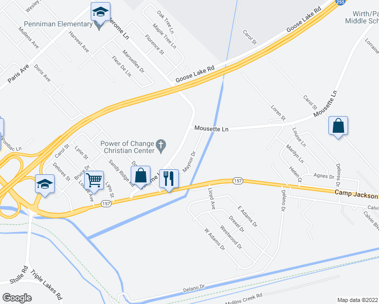 map of restaurants, bars, coffee shops, grocery stores, and more near 2328 Maynor Drive in Cahokia