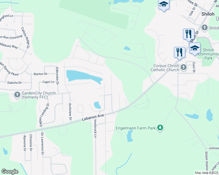 map of restaurants, bars, coffee shops, grocery stores, and more near 112 Twin Oaks Drive in Belleville