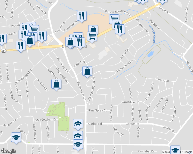 map of restaurants, bars, coffee shops, grocery stores, and more near 8810 Old Sappington Road in St. Louis