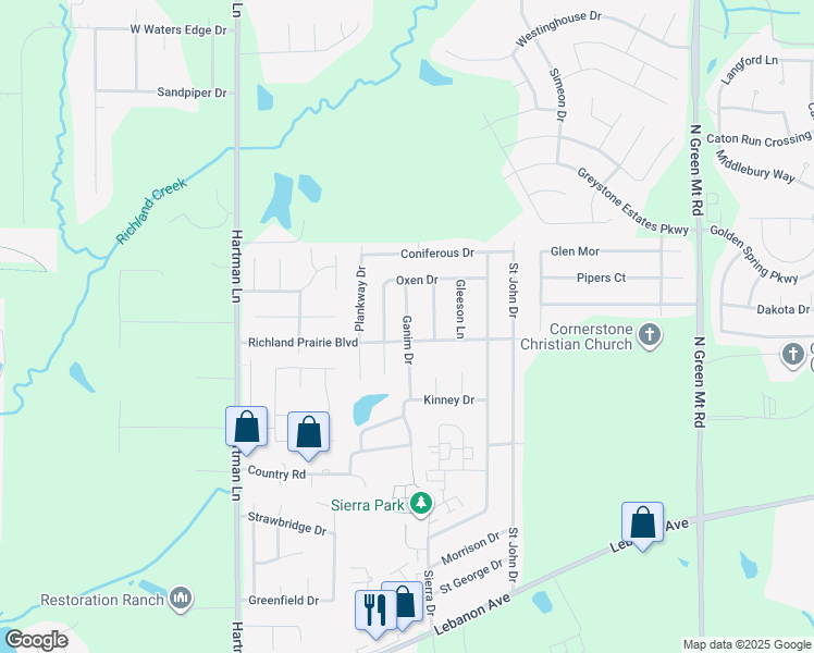 map of restaurants, bars, coffee shops, grocery stores, and more near 704 Ganim Drive in Belleville