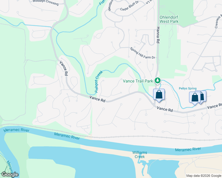 map of restaurants, bars, coffee shops, grocery stores, and more near 820 Ginger Wood Court in Ballwin