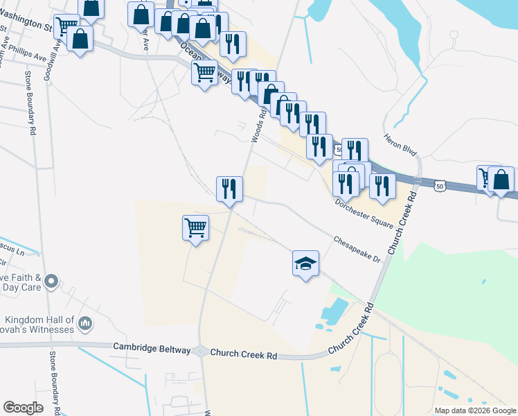 map of restaurants, bars, coffee shops, grocery stores, and more near 807 Chesapeake Drive in Cambridge
