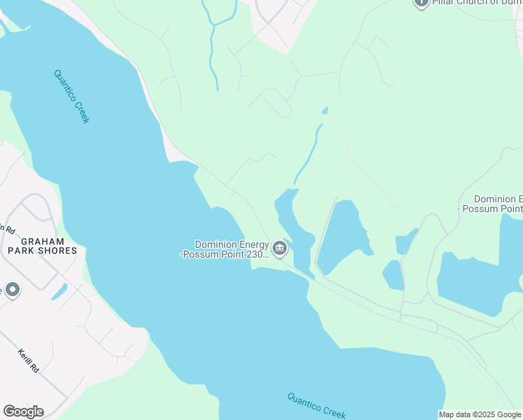 map of restaurants, bars, coffee shops, grocery stores, and more near 18327 Possum Point Road in Dumfries