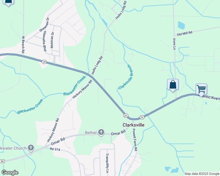 map of restaurants, bars, coffee shops, grocery stores, and more near 34273 Vines Creek Road in Dagsboro