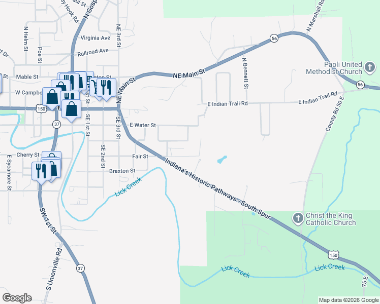 map of restaurants, bars, coffee shops, grocery stores, and more near 832 Fair Street in Paoli