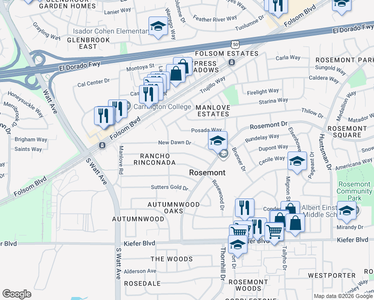 map of restaurants, bars, coffee shops, grocery stores, and more near 9024 Talisman Drive in Sacramento