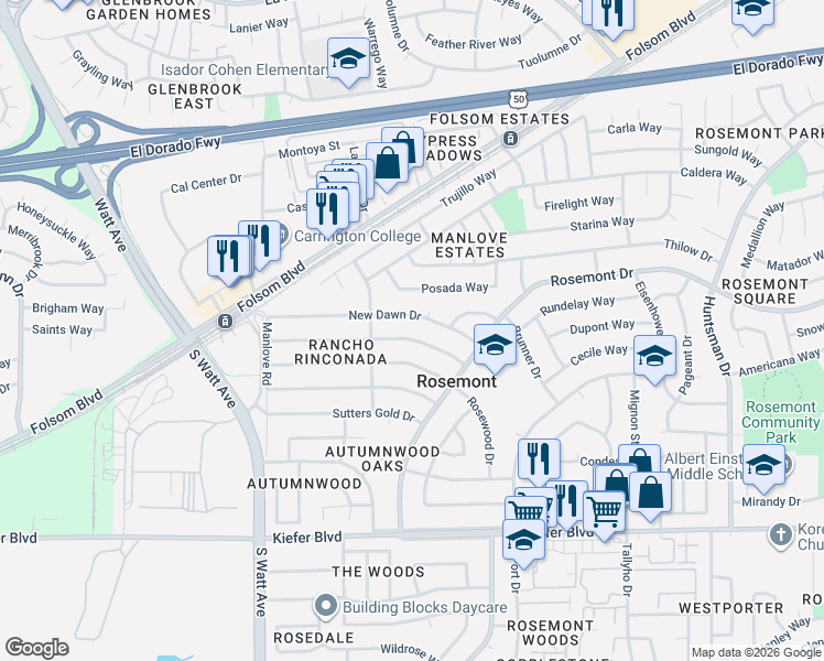 map of restaurants, bars, coffee shops, grocery stores, and more near 9024 Talisman Drive in Sacramento