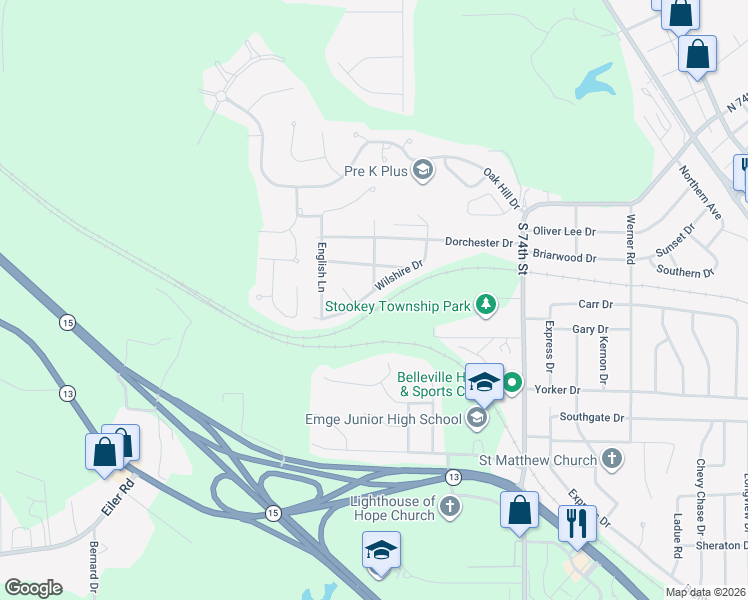map of restaurants, bars, coffee shops, grocery stores, and more near in St. Clair County