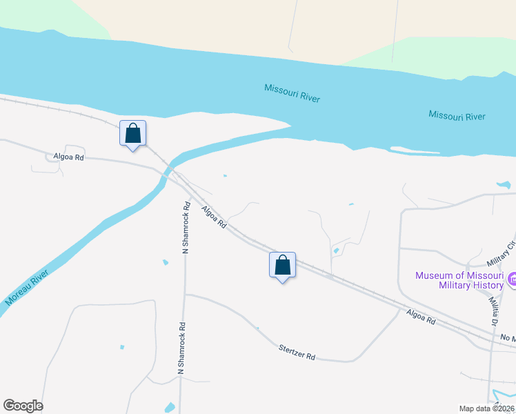 map of restaurants, bars, coffee shops, grocery stores, and more near 6101 Algoa Road in Jefferson City