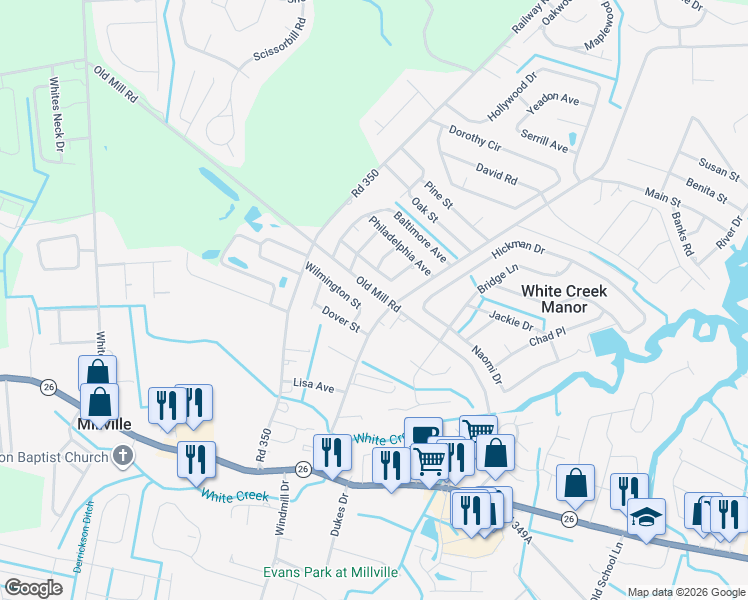 map of restaurants, bars, coffee shops, grocery stores, and more near 36724 Road 351 in Ocean View