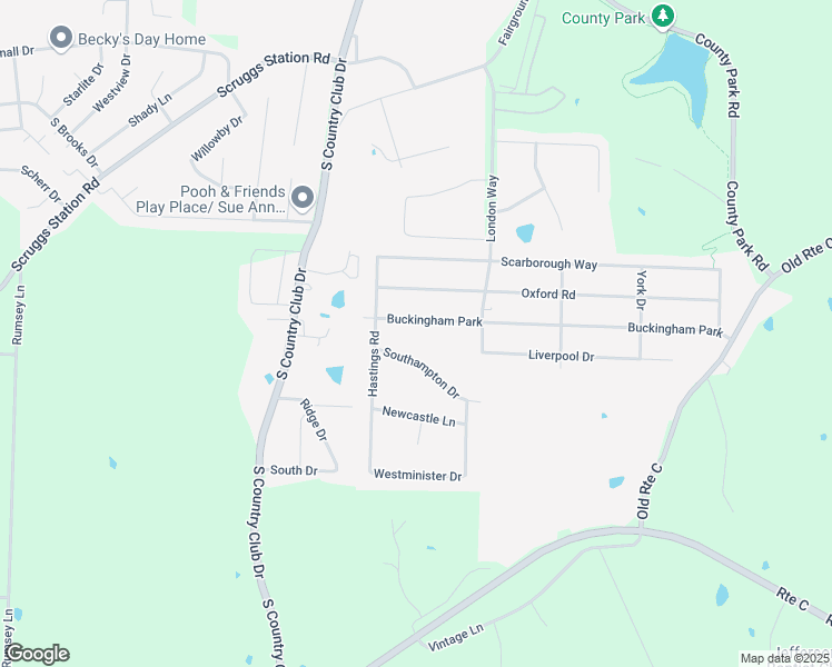 map of restaurants, bars, coffee shops, grocery stores, and more near 4043 Buckingham Park in Jefferson City