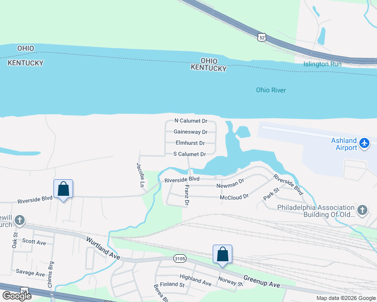map of restaurants, bars, coffee shops, grocery stores, and more near 1524 Elmhurst Drive in Worthington