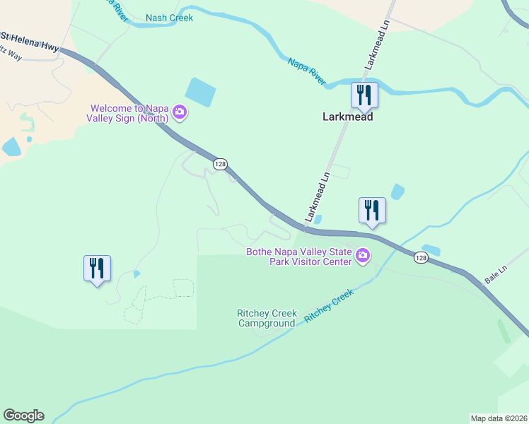 map of restaurants, bars, coffee shops, grocery stores, and more near in Napa County