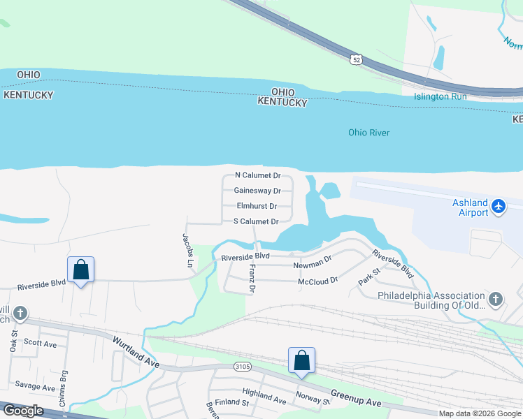 map of restaurants, bars, coffee shops, grocery stores, and more near 1524 Elmhurst Drive in Worthington