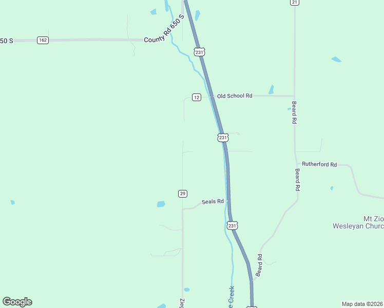 map of restaurants, bars, coffee shops, grocery stores, and more near 3998 Ziegler Road in Loogootee