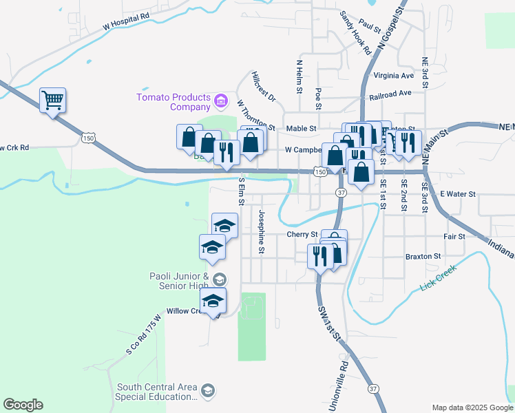 map of restaurants, bars, coffee shops, grocery stores, and more near 215 Josephine Street in Paoli
