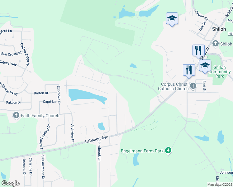 map of restaurants, bars, coffee shops, grocery stores, and more near 135 Twin Oaks Drive in Belleville