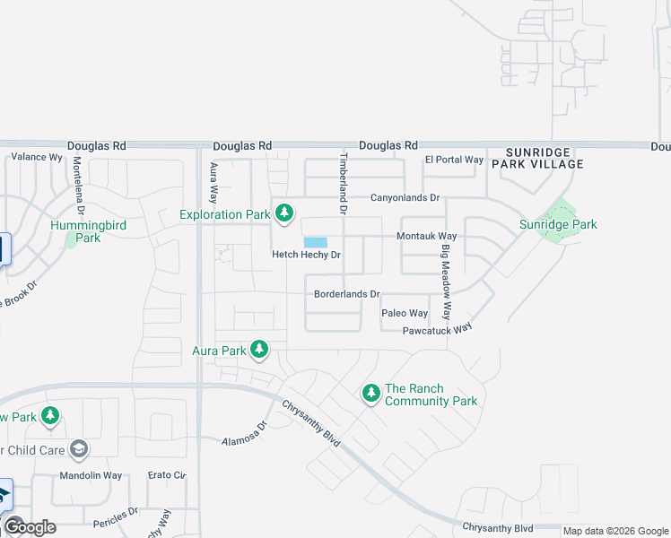 map of restaurants, bars, coffee shops, grocery stores, and more near 12233 Conservancy Way in Rancho Cordova