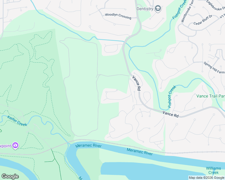map of restaurants, bars, coffee shops, grocery stores, and more near 1036 Meramec Grove Drive in Ballwin