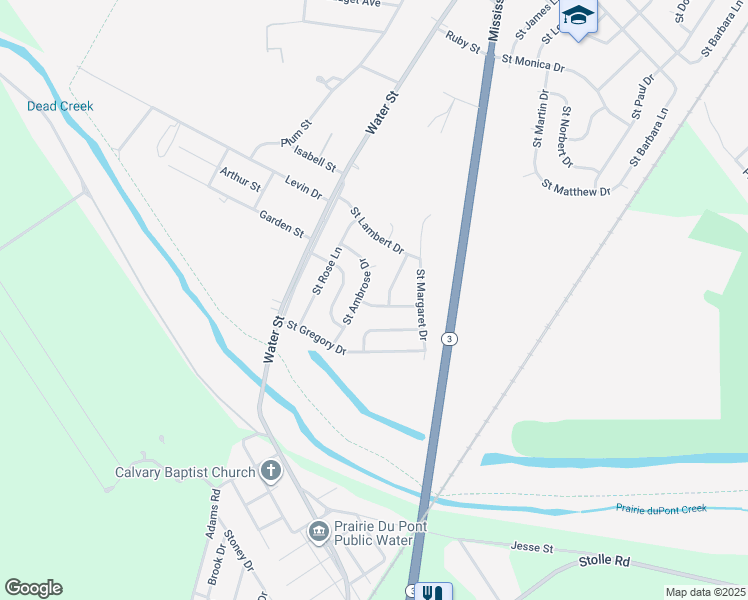 map of restaurants, bars, coffee shops, grocery stores, and more near 37 Saint Justin Drive in Cahokia