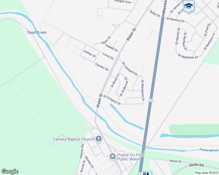 map of restaurants, bars, coffee shops, grocery stores, and more near 1147 Saint Rose Lane in Cahokia