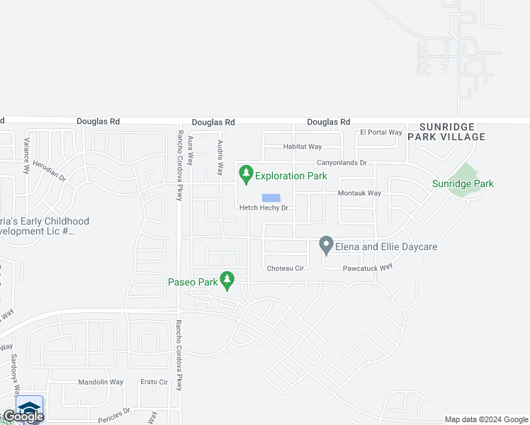 map of restaurants, bars, coffee shops, grocery stores, and more near 12208 Hetch Hechy Drive in Rancho Cordova