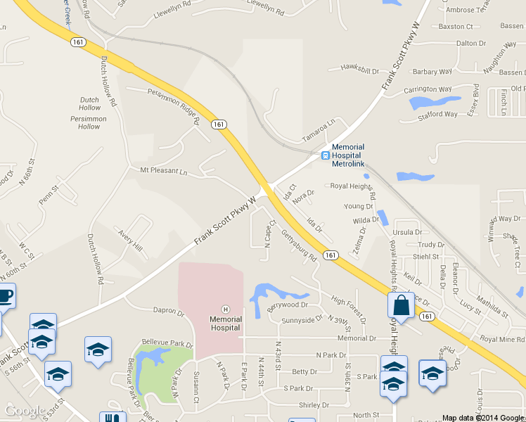 map of restaurants, bars, coffee shops, grocery stores, and more near 38 Fourscore Drive in Belleville