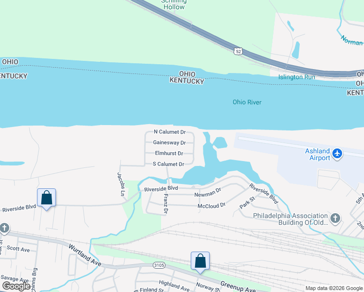 map of restaurants, bars, coffee shops, grocery stores, and more near 1524 Elmhurst Drive in Worthington