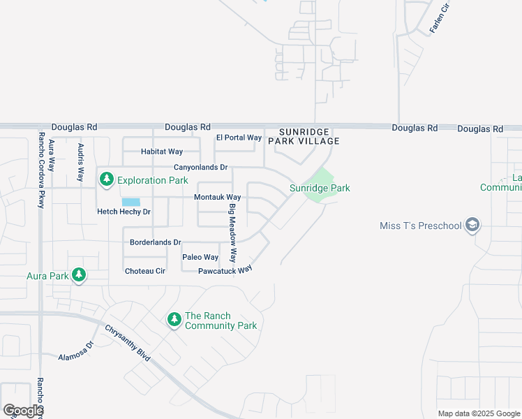 map of restaurants, bars, coffee shops, grocery stores, and more near 12377 Muir Trail Way in Rancho Cordova