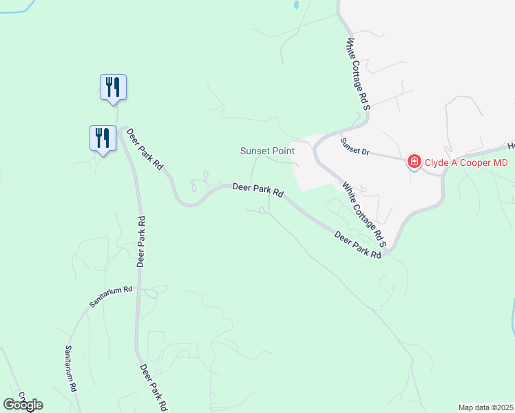 map of restaurants, bars, coffee shops, grocery stores, and more near 900 Crestmont Drive in Angwin