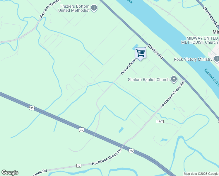 map of restaurants, bars, coffee shops, grocery stores, and more near County Route 35/29 in Winfield