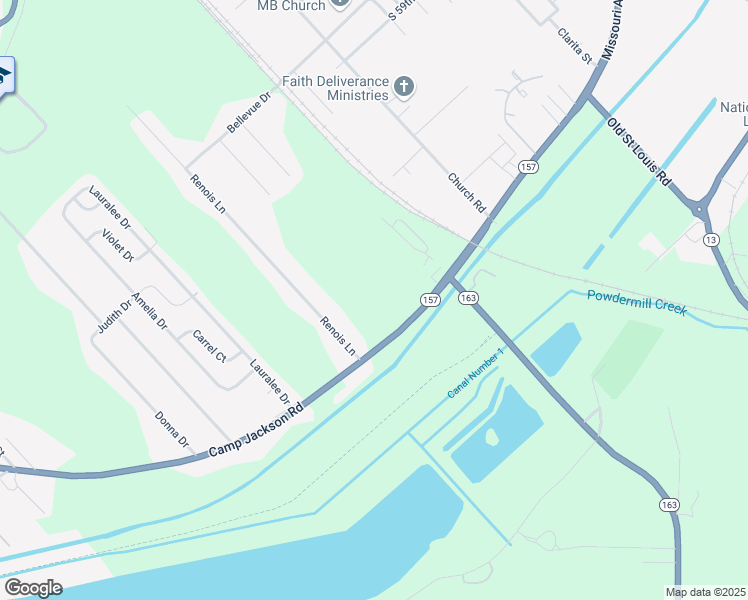 map of restaurants, bars, coffee shops, grocery stores, and more near 3429 Camp Jackson Road in Cahokia