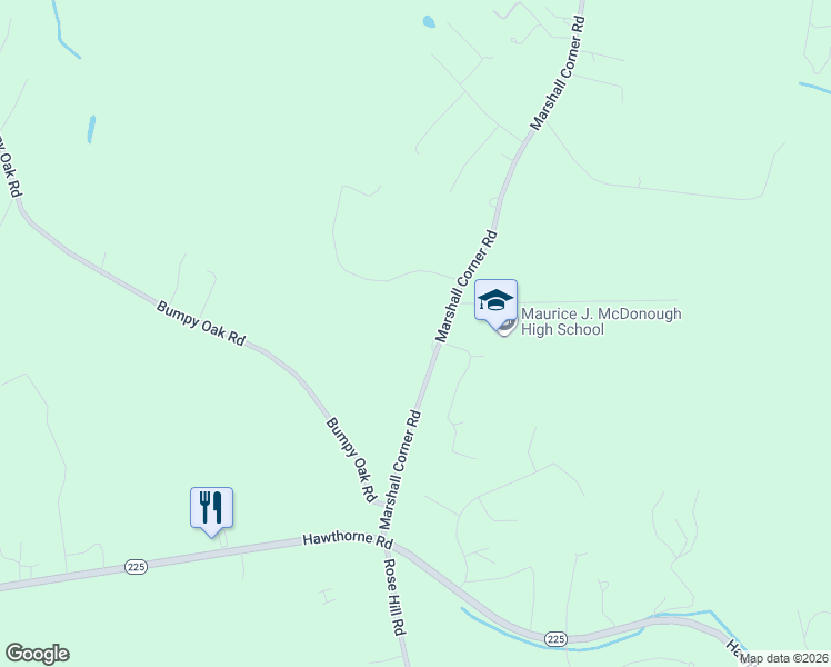 map of restaurants, bars, coffee shops, grocery stores, and more near 7150 Marshall Road in Pomfret