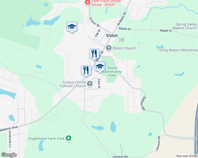 map of restaurants, bars, coffee shops, grocery stores, and more near 209 Kay Street in O'Fallon