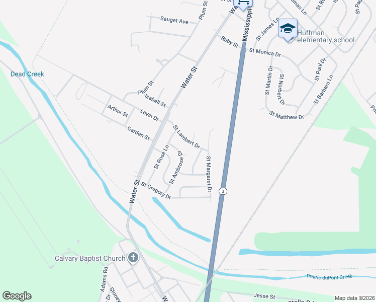 map of restaurants, bars, coffee shops, grocery stores, and more near 27 Saint Ambrose Drive in Cahokia