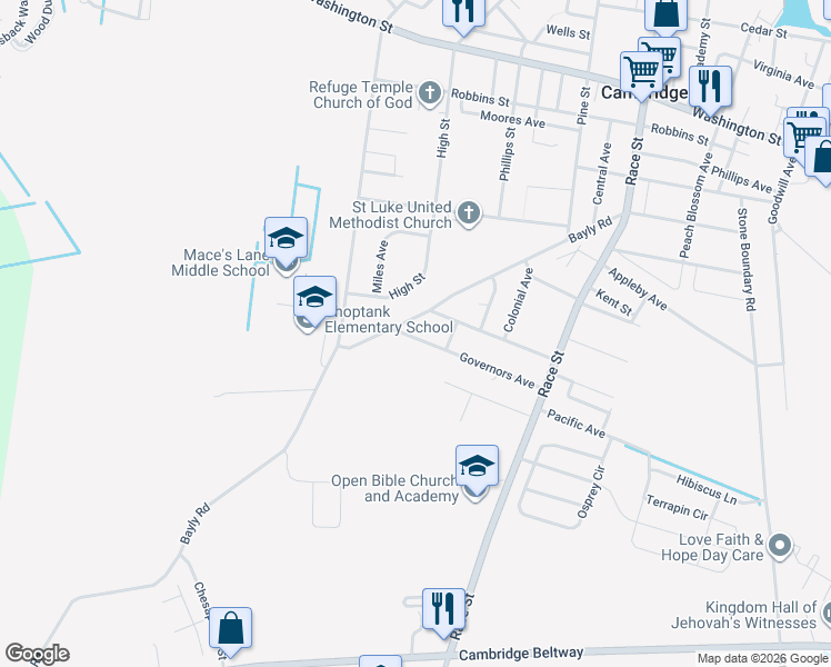 map of restaurants, bars, coffee shops, grocery stores, and more near 711 Governors Avenue in Cambridge