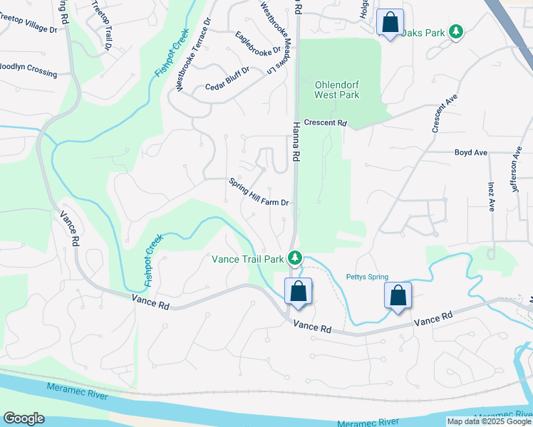 map of restaurants, bars, coffee shops, grocery stores, and more near 1509 Morning Sun Drive in Ballwin