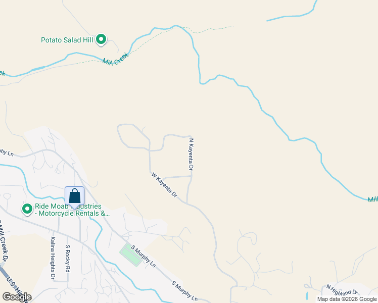 map of restaurants, bars, coffee shops, grocery stores, and more near 1144 North Kayenta Drive in Moab