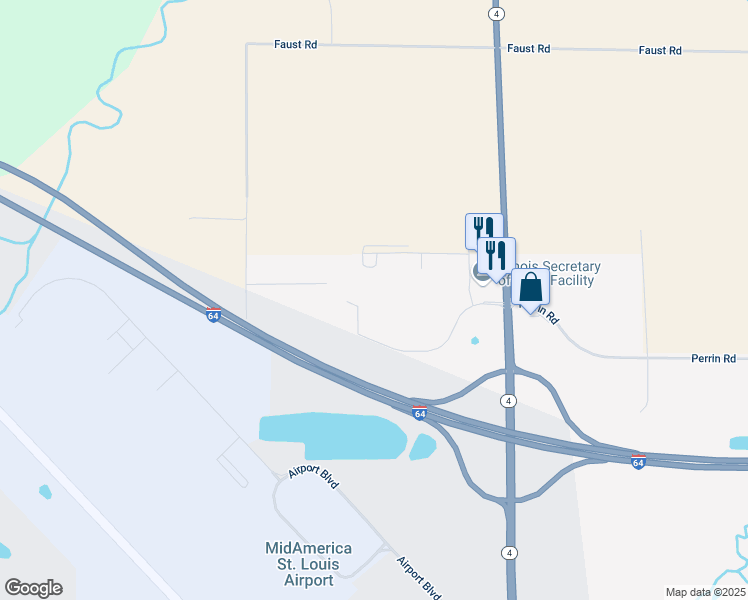 map of restaurants, bars, coffee shops, grocery stores, and more near 9233 State Route 4 in Mascoutah