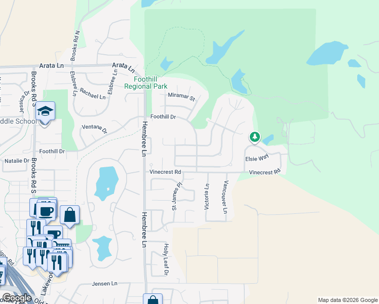 map of restaurants, bars, coffee shops, grocery stores, and more near 172 Cordoba Way in Windsor